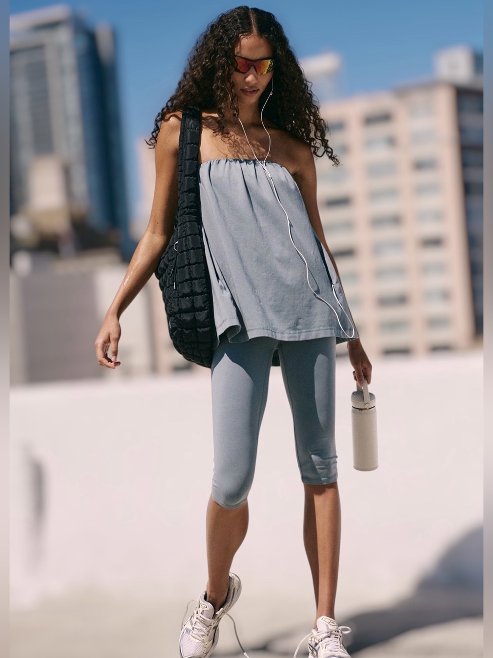 NWT Free People x FP Movement Hot Shot Tube Onesie in summer storm - Picture 5 of 13